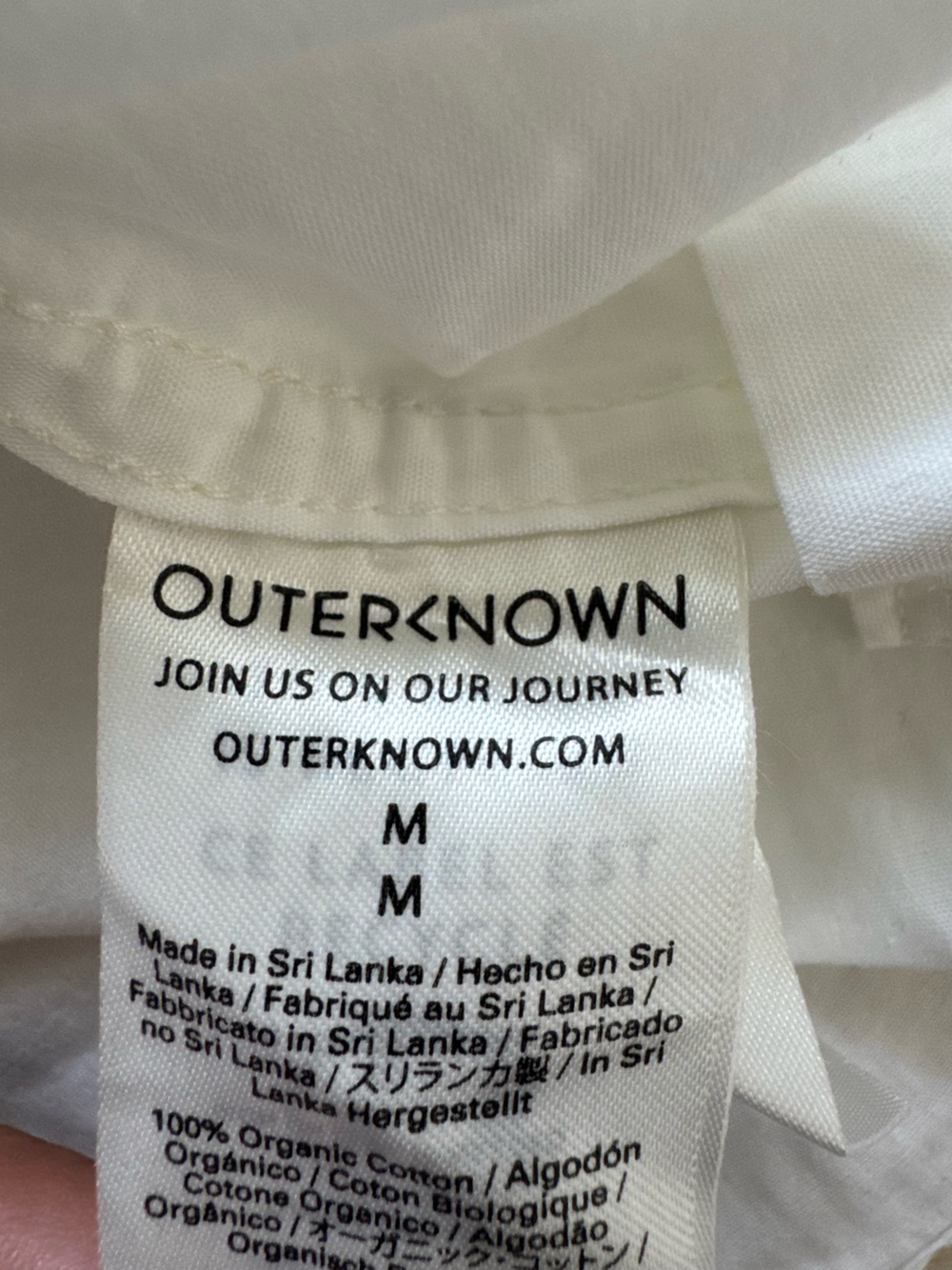 Outerknown Organic Cotton Shirt White Button Down Men's M Oxford - Picture 8 of 9